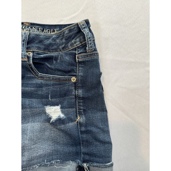American Eagle Super Stretch Distressed Cut Off Jean‎ Shorts Women's Size 2 - Picture 6 of 8